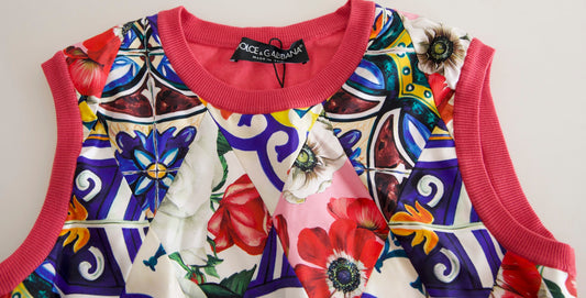 Dolce &amp; Gabbana Elegante Maglia Girocollo in Misto Cashmere e Seta
