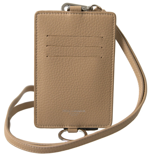Portafoglio porta carte Dolce &amp; Gabbana in elegante pelle beige