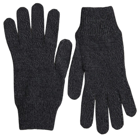 Guantes de invierno elegantes de lana virgen Dolce &amp; Gabbana en gris