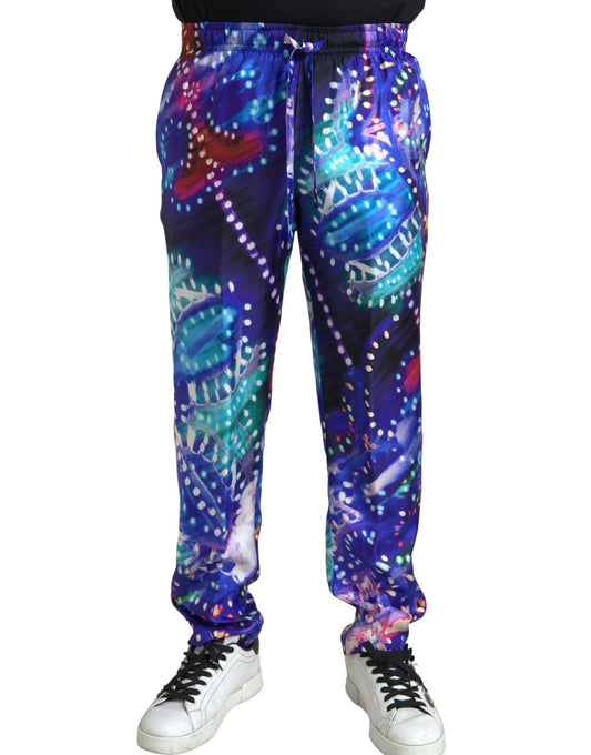 Pantaloni jogger in seta multicolore Dolce &amp; Gabbana