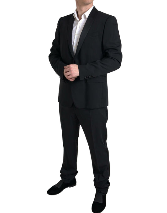 Abito elegante a due pezzi nero slim fit di Dolce &amp; Gabbana
