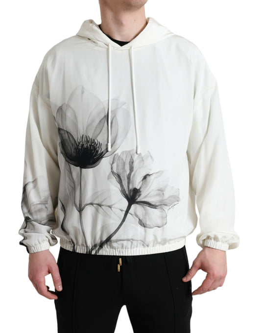 Dolce &amp; Gabbana Elegante pullover con cappuccio in seta floreale