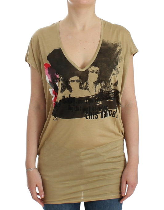 Top tunica con scollo a V e stampa a motivo di Costume National