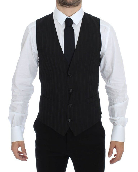 Dolce &amp; Gabbana Elegante Gilet in Lana a Righe