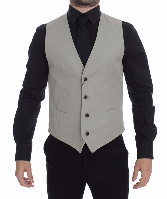 Gilet monopetto beige chic di Dolce &amp; Gabbana