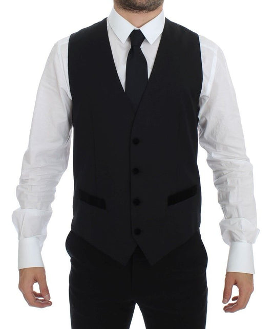 Gilet elegante in lana nera Dolce &amp; Gabbana