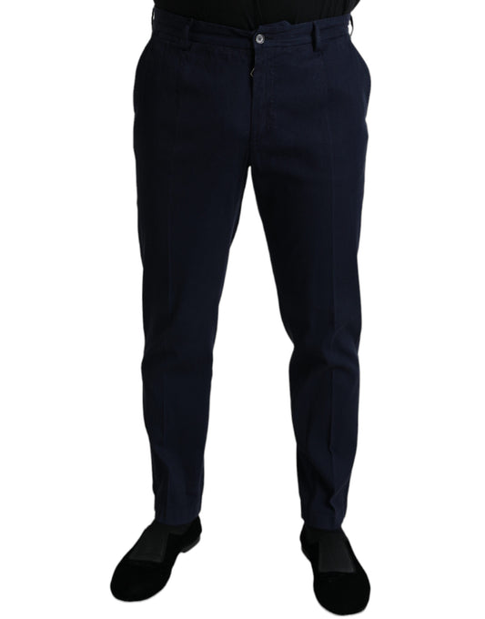 Pantaloni eleganti skinny blu scuro Dolce &amp; Gabbana