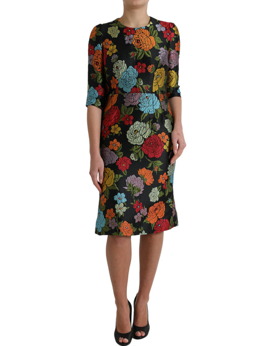 Dolce &amp; Gabbana - Elegante abito a tubino con ricami floreali