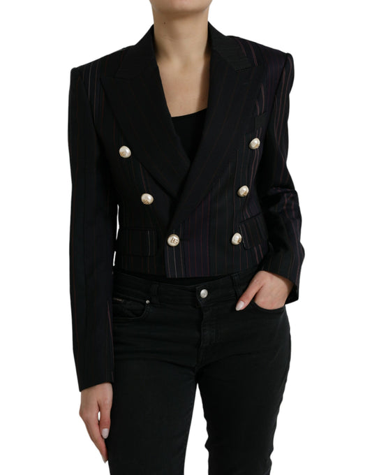 Blazer doppiopetto in lana a righe elegante Dolce &amp; Gabbana