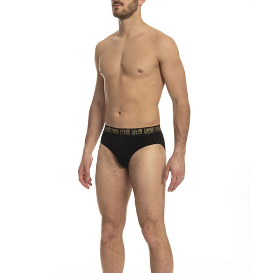 Cavalli Class Black Cotton Men's Brief Multibuy Package