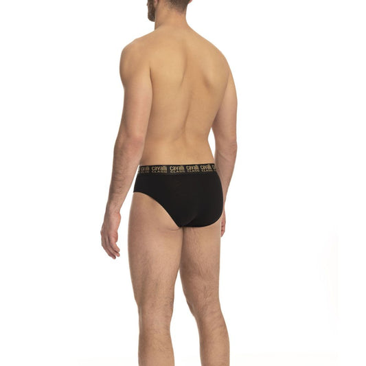 Cavalli Class Black Cotton Men's Brief Multibuy Package