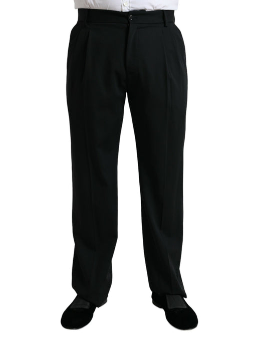 Pantaloni eleganti in lana nera Dolce &amp; Gabbana