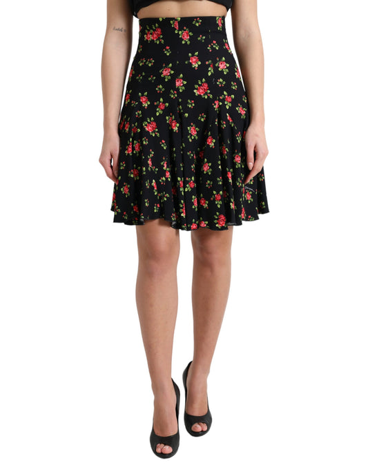Minifalda floral de Dolce &amp; Gabbana con cintura alta y corte A