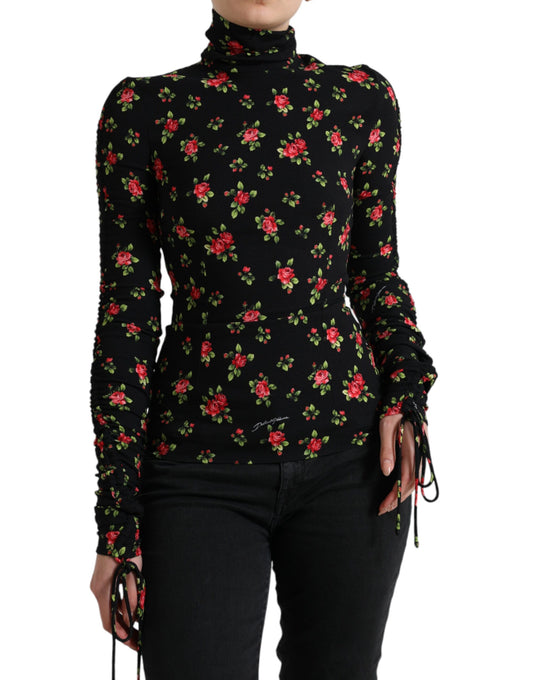 Top elegante de mezcla de seda floral de Dolce &amp; Gabbana