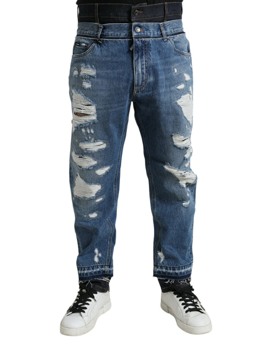 Jeans aderenti in denim sfilacciato Dolce &amp; Gabbana