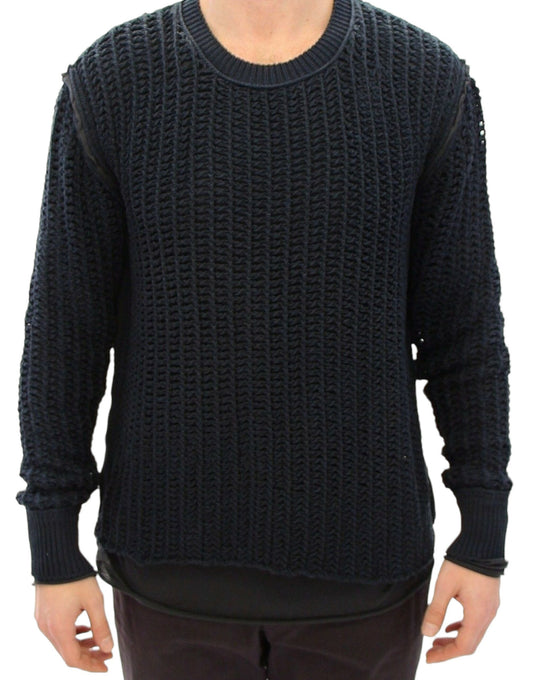 Dolce &amp; Gabbana Elegante maglione a strati blu e nero