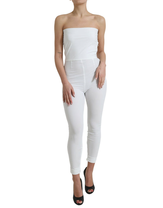 Dolce &amp; Gabbana Elegante abito bianco senza spalline