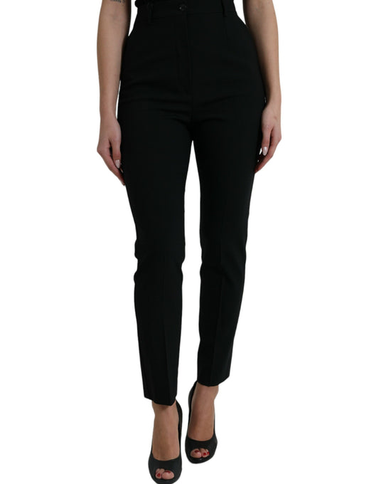 Pantaloni eleganti a vita alta affusolati in lana Dolce &amp; Gabbana