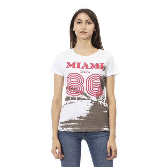 T-shirt da donna Trussardi Action in cotone bianco