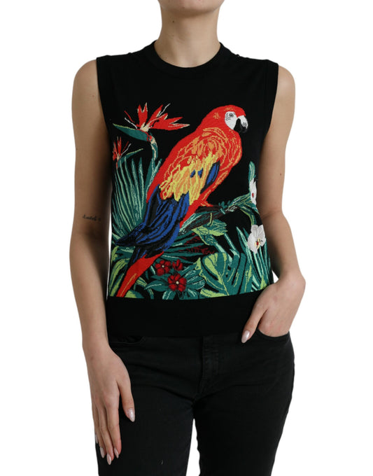 Dolce &amp; Gabbana - Camiseta sin mangas con cuello redondo y estampado de jungla elegante