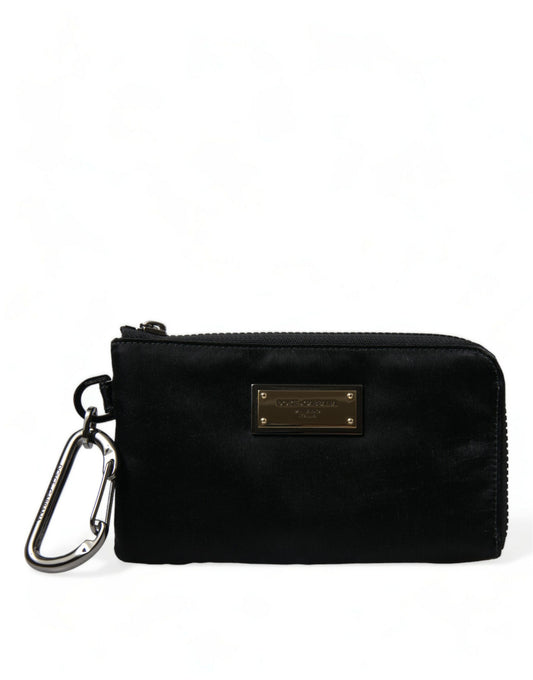 Borsa Dolce &amp; Gabbana Elite in nylon e pelle nera con dettaglio logo