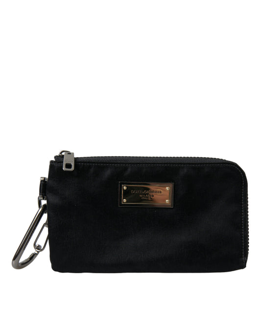 Elegante bolso de mano de piel y nailon de Dolce &amp; Gabbana en color negro