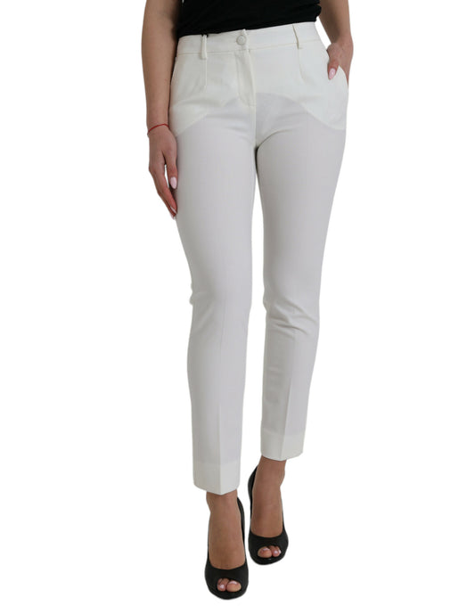 Pantalones blancos elegantes de cintura media de Dolce &amp; Gabbana