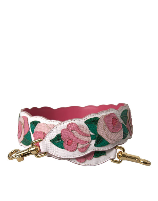 Tracolla in pelle floreale bianca Dolce &amp; Gabbana