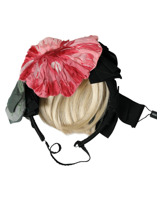 Dolce &amp; Gabbana Fascia Parrucchiera Diadema in Viscosa Nera Bianca
