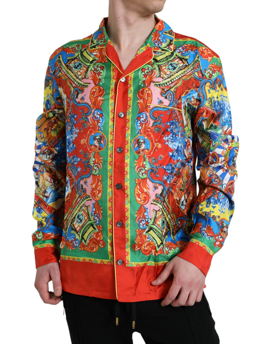 Camicia casual con bottoni a fantasia multicolore Dolce &amp; Gabbana