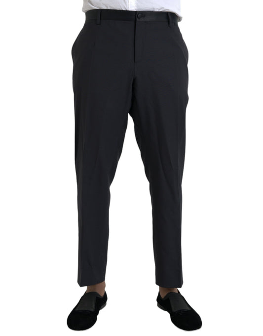 Pantaloni eleganti da uomo in lana blu Dolce &amp; Gabbana