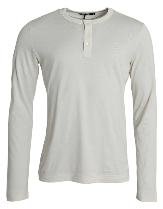 Dolce &amp; Gabbana Maglione girocollo in cotone bianco sporco