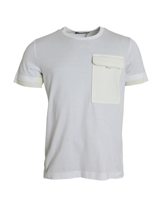 T-shirt a maniche corte con tasca in cotone bianco Dolce &amp; Gabbana