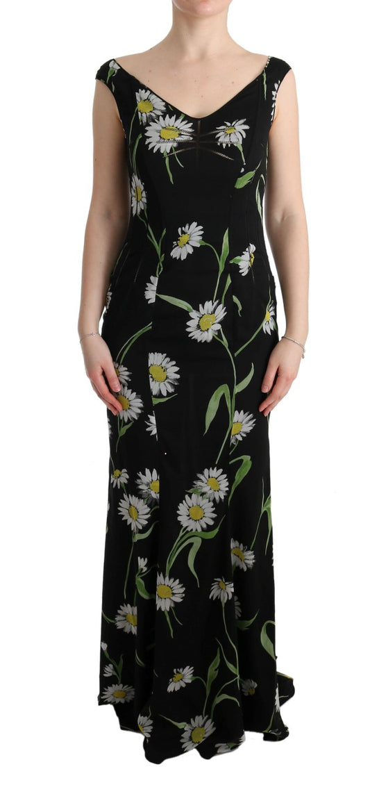 Abito lungo a tubino con stampa girasole Dolce &amp; Gabbana