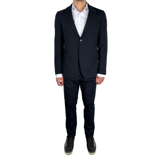 Aquascutum Navy Wool Mens Suit