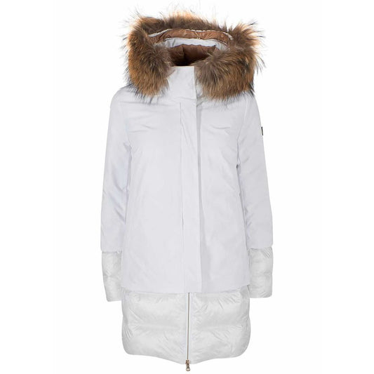 Giacca trapuntata in nylon Yes Zee Chic con cappuccio in pelliccia