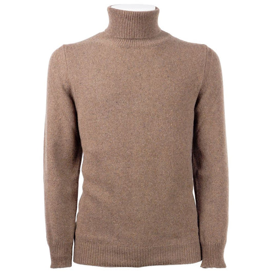 Emilio Romanelli Brown Cashmere Men Turtleneck Sweater