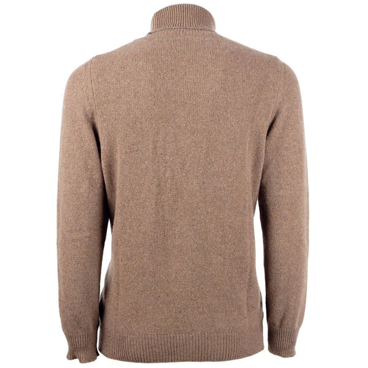 Emilio Romanelli Brown Cashmere Men Turtleneck Sweater