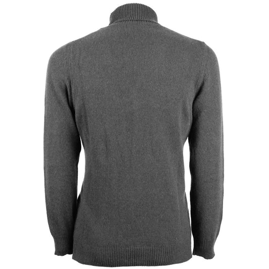Emilio Romanelli Gray Cashmere Men Turtleneck Sweater