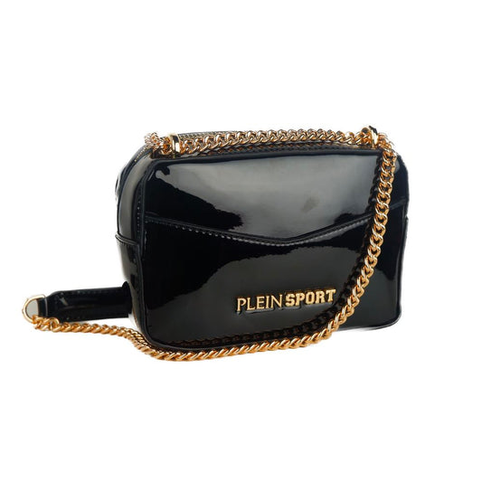 Borsa a tracolla elegante con tracolla a catena nera Plein Sport