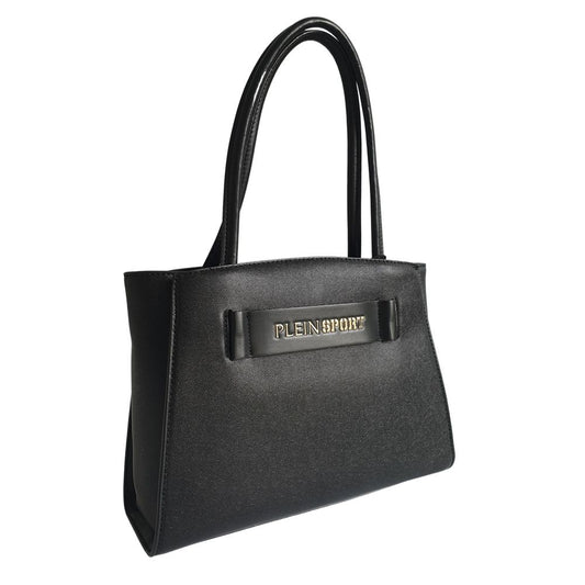 Borsa tote Plein Sport Sleek nera a tre scomparti