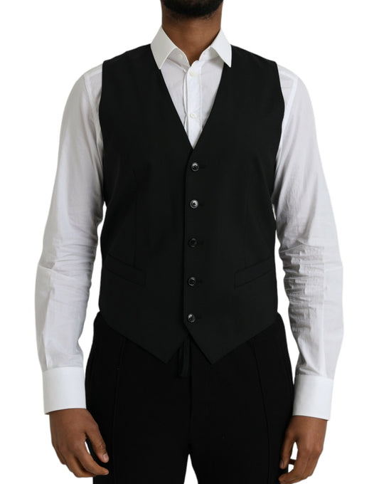 Chaleco formal de lana negra de Dolce &amp; Gabbana