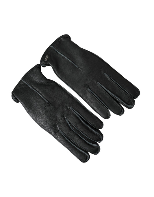 Guantes largos de piel de ciervo negra de Dolce &amp; Gabbana