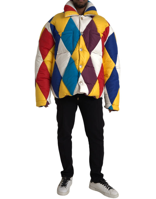 Giacca a vento imbottita multicolore Dolce &amp; Gabbana da uomo