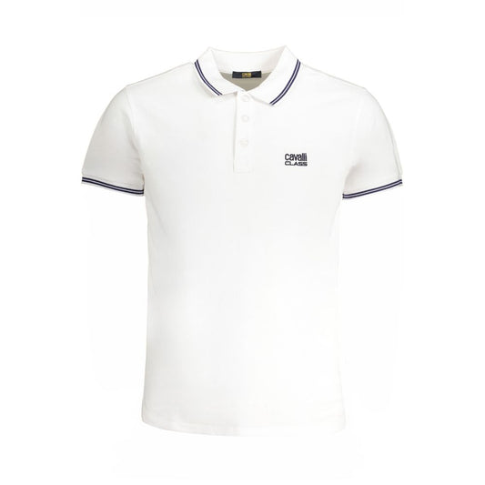 Polo in cotone bianco Cavalli Class