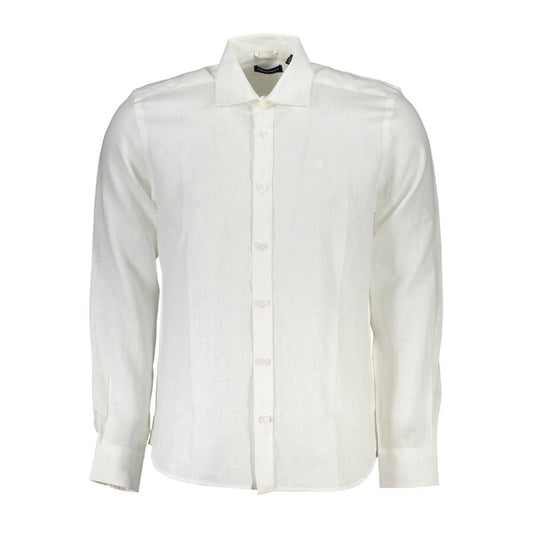 Camicia a maniche lunghe in lino bianco elegante di North Sails