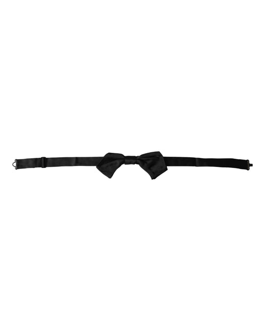 Papillon da uomo regolabile in raso di seta nero Dolce &amp; Gabbana