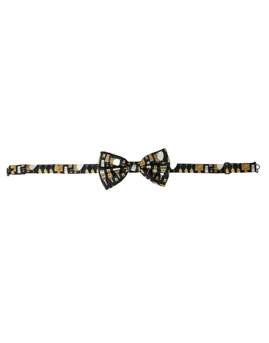 Papillon da uomo Dolce &amp; Gabbana in seta nera con chiusura a farfalla regolabile