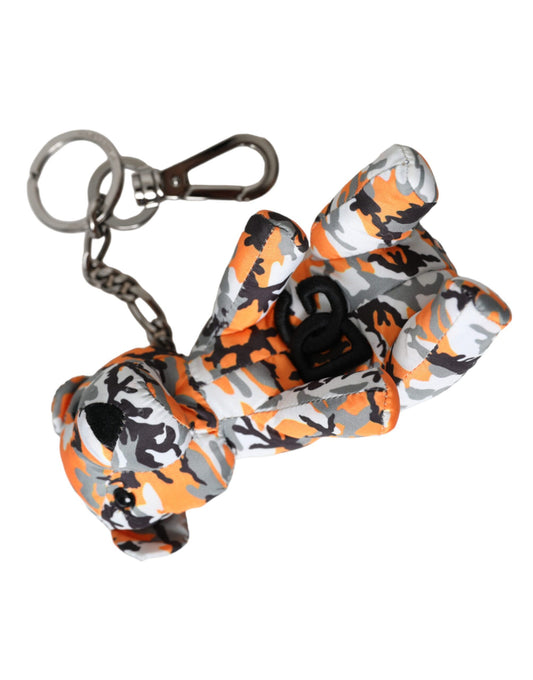 Portachiavi con silhouette di animali mimetici multicolore Dolce &amp; Gabbana