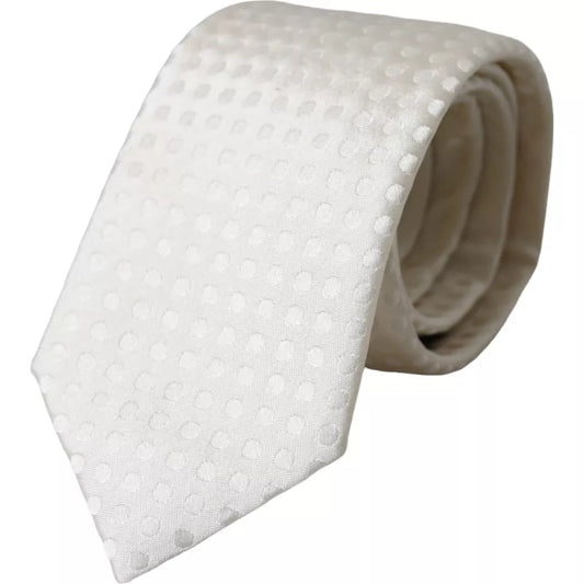 Cravatta da uomo classica regolabile in seta a pois bianchi Dolce &amp; Gabbana